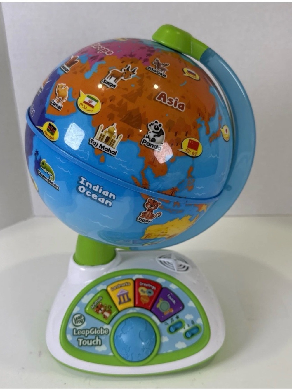 Leap Frog LeapGlobe Light-Up and Touch Interactive Electronic Globe Kids Works!